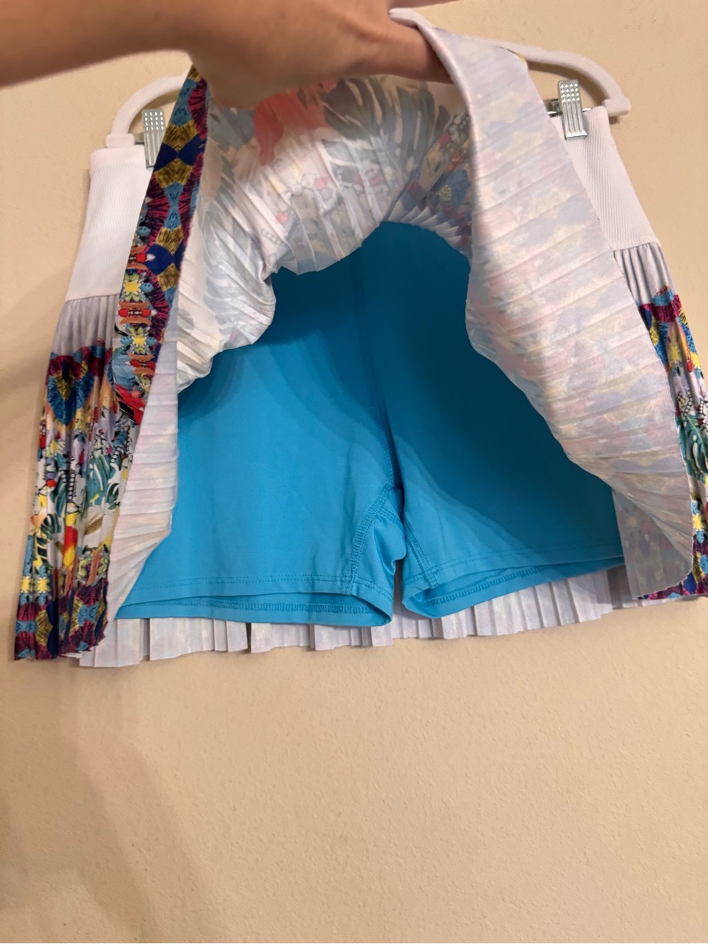 Lucky In Love Skort Skirt Womens XL / 16 Multicolor Floral Pleated Tennis Tiered - Picture 7 of 14